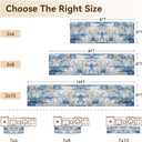 RELEANY Washable Area Rugs 2'x8' Non-Slip Modern Abstract Soft for Living Room Entryway Bedroom Nursery, Print Pattern, Grey Blue Gold/Golden