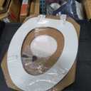 Bemis 1500EC 146 Almond Elongated Molded Wood Toilet Seat with Easy-Clean & Change Hinge