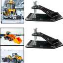 Tractor Bucket Protector, 2 Ski Edge Protectors, Lawn Groomer Anti-skid Protector Anti-skid Edge Protector Heavy Duty Steel Bucket Attachment ,Black