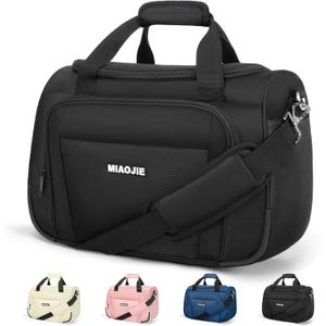 Underseat Carry On Luggage Lightweight Travel Tote Weekender Bag Overnight Duffle Bag for Travel, Travel Essentials Personal Item Travel Bag for Women and Men,Black-16Inch