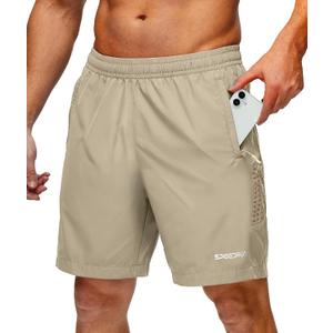 ZITY Men's Running Athletic Shorts with Zipper Pockets 7" Lightweight Moisture Wicking Sports Gym Basketball Hiking Workout, Size 3XL