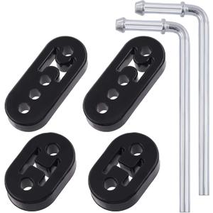 6 Pcs 2/4 Holes Exhaust Hanger Rubber Muffler Hanger with 90 Degree Exhaust Hanger Rod, Insulator Muffler Bracket Mount for Car Truck Jeep