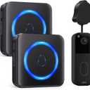 Wireless Doorbell Chime Compatible with Blink Video Doorbell (1st & 2nd Gen), Indoor Plug-in Receiver & Wired Transmitter Kit, 58 Melodies, 5 Volume Levels (1Video Doorbell Extender 2 Chime) (Black)