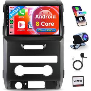 8 Core 6G+128G Rimoody Car Radio for Ford F150 SVT Raptor 2009 2010 2011 2012, Android Car Stereo Wireless Carplay Mirror Link GPS WiFi 9 Inch Touch Screen Bluetooth FM DSP + Backup Camera