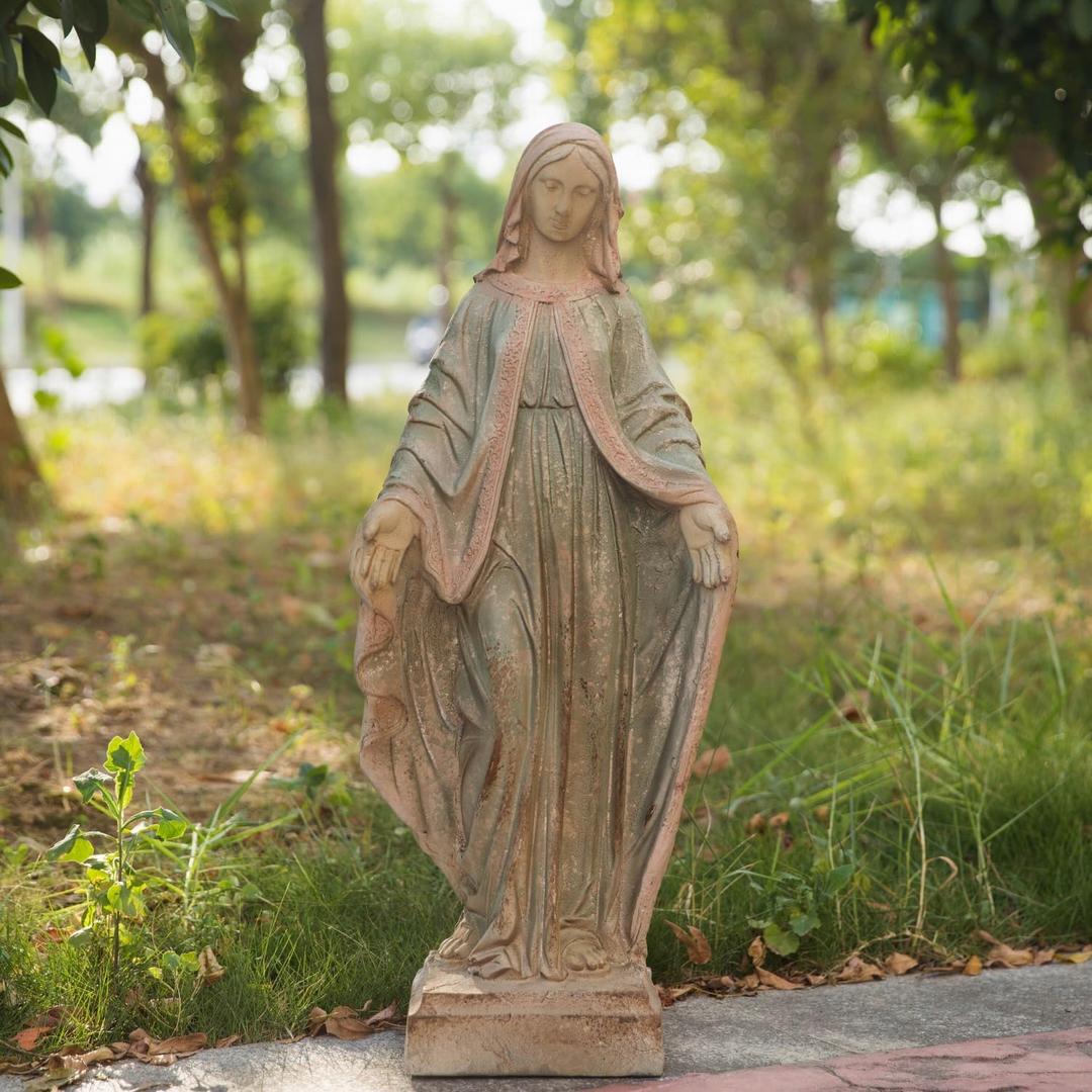 Virgin Mary Garden Statue Outdoor H31 Blessed Catholic Saint Mother of God Large Holy Madonna Resin Religious Sculpture Yard Outside Lawn Tall Praying St Mama Marian Big Painted Lady Magdalene