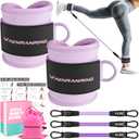 Ankle Resistance Bands with Cuffs, Ankle Bands for Working Out, Ankle Resistance Band for Legs and Glutes Workout Equipment, Butt Exercise Equipment for Women (Purple)
