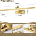 Wireless Picture Lights for Wall,23.5 Inch Brass Art Light for Paintings,Battery Operated Picture Lights with Remote Control,Dimmable Rechargeable Art Lamps for Picture Frame,Gallery, 23.43inch