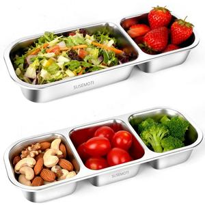 2-Pack Food-Grade Stainless Steel Snack Containers, Multi-Compartment & Leakproof, Ideal for Families & Travel, Stackable, Kid & Adult Bento Storage (2 Pack)