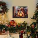 Synovana 16" x 12" LED Lighted Canvas Christmas Lighted Wall Art Canvas Dcor Lighted Up Xmas Wall Art Prints for Living Dining Room Decor