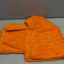 decorUhome Faux Fur Fall Throw Pillow Covers 20x20 Set of 2, Decorative Soft Plush Striped Neutral Couch Euro Pillow Covers with Velvet Back for Sofa, Bed, Living Room Home Decor, Orange