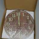 12 Inch Luminous Wall Clock - Silent Wooden Design Night Lights - Round Wall Clock for Bedroom Bathroom Kitchen Living Room - Battery Not Included