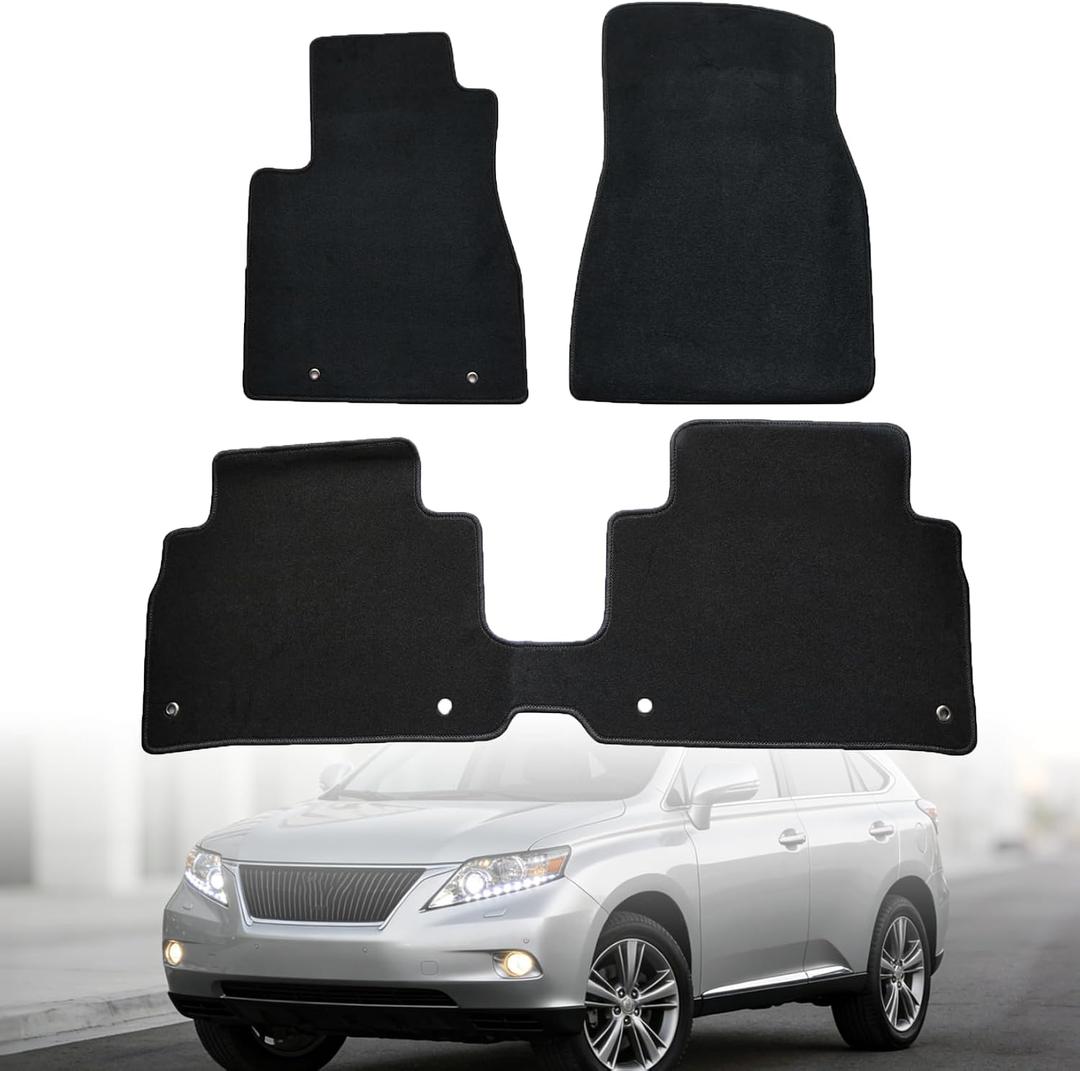 GXARTS 4PCS Car Floor Mats Carpet Full Set Fit for Lexus RX350 RX330 RX400h 2004 2005 2006 2007 2008 2009 | All-Weather, Velour | Waterproof ＆ Anti Sliding Backing