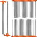APACALI 40 PCS Metal Tent Stakes Heavy Duty, 10 Inch Yard Stakes Non-Rust Metal Tent Pegs Ground Stakes Tent Spikes Camping Accessories for Camping Patio, Garden, Canopies, Grassland, Outdoor