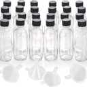 DIDITIME 24 Pack Glass Bottles With Caps, 2 oz Jars With Lids for Ginger Shots, Vanilla Extract, Juice, Oil, Wellness Shot, Hot Sauce - Mini Decorative Bottles