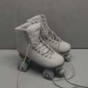 Roller Skates for Women or Men with Height Adjustable Rubber Stoppers Retro Suede Quad Roller Skates for Outdoor and Indoor Size 9, Gra