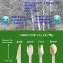 Gmark 100 ct Wooden Spoons, 6.5" Length, No Plastic Earth-Friendly, Disposable Biodegradable Wooden Cutlery, Green Product (Bag of 100pcs) GM1045
