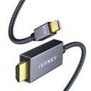 IVANKY 4K Mini DisplayPort to HDMI Cable, 4K60Hz Thunderbolt 2 to HDMI, Alum Shell & Nylon Braided, High Speed Video & Audio Mini DP to HDMI for MacBook Air/Pro, Surface Pro, Monitor, Projector