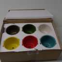 Elsjoy Set of 6 Ceramic Succulents Planter with Drainage Tray, 4.3 Inch Decorative Flower Pots Saucer Small Planter Pot for House Plants, Indoor Outdoor Plants, 6 Colors