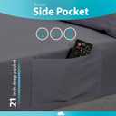 DREAMCARE King Size Sheets Set - 6 pcs Breathable Cooling Bed Sheets - up to 21" Extra Deep Pocket King Sheet Set with Side Pockets - Extra Soft 100% Brushed Hypoallergenic Hotel Luxury Bedding - Gray