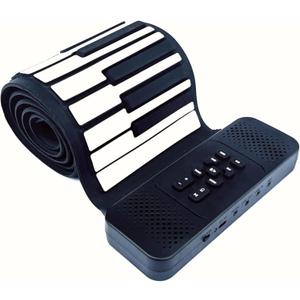 88 Key Roll up Piano Keyboard, pure piano sound source by France Dream, Portable Flexible, built-in both rechargeable battery and speaker/USB/HiFi stereo earphone as a gift (88 key Black)