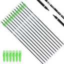 TIGER ARCHERY 30Inch Carbon Arrow Practice Hunting Arrows with Removable Tips for Compound & Recurve Bow(Pack of 12)