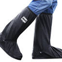 Black Waterproof Rain Boot Shoe Cover with Reflector (1 Pair) S