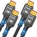 Highwings 8K HDMI Cable 2.1 2-Pack 6.6FT, Slim 48Gbps High Speed HDMI Braided Cord-4K@120Hz 144Hz 8K@60Hz, HDCP 2.2&2.3, Dynamic HDR,eARC,DTS:X,RTX 3090,Compatible with Roku TV/HDTV/PS5/Blu-ray (Black)