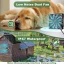 Solar Fan, 30W Solar Powered Fan with Two IPX7 Waterproof Fans for Outside Greenhouse Shed Chicken Coop, Exhaust Intake Mounting Way and Solar Exhaust Fan