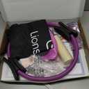 LIONSCOOL Pilates Ring Set  14" Anti-Deformation Magic Circle with Padded Handles, Mini Ball, Resistance Bands, Guide & Bag (Purple)