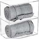 SEANADO Trash Bag Dispenser Roll Holder, 2 Compartment Wall Mount Acrylic Kitchen Double Side Loaded Organizer Storage Box Holder for Garbage and Grocery Bags (10.4 x 5.5 x 11inches)