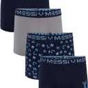 Messi Boys' 4-Pack of Boxer Briefs, Kids Underwear with Stretch Material & Elastic Waist, Blue, Medium
