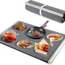 HAUSHOF Warming Mat for Food, Electric Extra Large Food Warming Mat for Countertop, Fast Heating Warming Tray for Buffets Party, 3 Level Temperature Heating Mat, Rollable, Portable, Auto Off