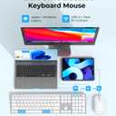 seenda Wireless Bluetooth Keyboard and Mouse Combo, SKM64-3 Rechargeable Slim Quiet Keyboard Mouse, 3 Multi-Device Connection, Compatible for Windows 11/10 PC Laptop Mac MacBook iPad, White Silver