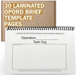 Laminated OPORD Cards by ARMY FLASHCARDS Waterproof Operations Order Shell Battle Book, Military Flashcards for ROTC and Platoon Leaders, USA Veteran Made, Cargo Pocket Size, ArmyGifts Basic Training