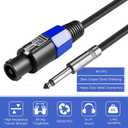 2Pack 6 ft Speakon to 1/4" Male Speaker Cables, Professional 12 Gauge AWG Wire Audio Amplifier Connection Cord, DJ/PA Speaker Cable Wire with Twist Lock.