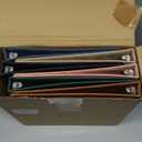 Fulmoon 6 Pcs Leather 3 Ring Binder, 1 Inch Vintage Hardback Round Ring Binder with 2 Inner Pockets & Spine Label Holder, Letter Size Professional Executive Portfolio for Office Home School(Morandi)