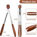 3 x Wooden Tongs for Cooking, Anti-Slip Long Handle Wood Salad with Hanging Hole, Household Creative Cooking Tongs for BBQ, Serving Food, Salad Tossing 11.8-inch