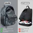 Soccer & Basketball Sports Bag with Ball Pump - Basketball Backpack with Separate Ball & Shoes Holder Compartment, Soccer Basketball Football & Volleyball Bag with Large Capacity (Grey)