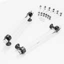 6 Pack Glass Cabinet Handles and Pulls for Cabinets and Drawers, Kitchen Bathroom Bedroom Room Living Room Pull Door Handle 160mm Pitch Holes Glass Crystal Gunmetal Grey Knobs (Hole Center : 6-3/10 Inch (160mm))