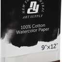 New York Central Watercolor Paper - 9x12-5 Packs of 10-50 Total Sheets, 140 lb. Hot Press - 100% Cotton, Acid-Free, Archival Quality, Bright White Watercolor Paper Pad for Wet & Dry Media