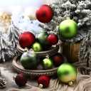 12 Pcs Red and Green Matte Glass Christmas Ornament 4 Inch 2.36 Inch Vintage Neutral Metallic Christmas Ornament Xmas Tree Ball Decoration Textured Glass Ball with Loop for Xmas Decor Party Supplies