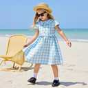 Little Bitty Strawberry Dresses Toddler Girls Cotton Sleeveless Casual Beach Summer Sundress Swing Princess Dress Size 2-6T (Blue)