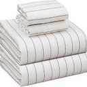 RUVANTI Flannel Sheets Queen Size - 100% Cotton Double Brushed Bed Sheets, Deep Pockets 16 Inches Queen Sheet Set, All Seasons Breathable & Extra Soft - Warm & Cozy, 4 Piece, Running Dots