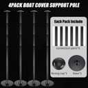 Funtery 4 Pcs Boat Cover Support Pole Adjustable Boat Cover Support System ABS Plastic Pole Jon Accessories for Fishing Bass Pontoon Trailer