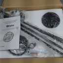 9MMML 23.6" 8 Lights Wagon Wheel Chandelier,Black Metal Round Industrial Vintage Kitchen Island Pendant Light for Living Dining Room Foyer Entryway,Height Adjustable,E26.