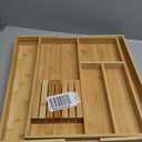 VaeFae Bamboo Kitchen Drawer Organizer, Wooden Utensil Tray with Multiple Compartments, Cutlery and Silverware Storage (6 Slot, Natural)