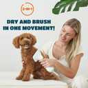 2-in-1 Dog Dryer with Slicker Brush for Small Dogs and Cats, Pet Hair Dryer, Dog Blow Dryer for Grooming with 300 Watts, 75-85 dB, Adjustable Temperature, Overheat Protection, White