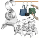 OnDisplay Premium Acrylic Purse Hanger Hook for Closet Rod – Wide Arch Handbag Organizer Protects Straps from Creasing – Heavy Duty Storage Hook for Hats, Belts, Backpacks & Scarves (Clear, 6)