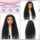 Glueless Curly Wigs Human Hair 9x6 Wear and Go Wig Human Hair Pre Plucked Pre Cut Black Deep Wave Closure Lace Front Wigs Human 12a 220% Density Loose Curly Wig Bleached Knots for Women 24 Inch