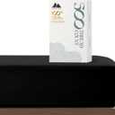 Mayfair Linen Twin XL Fitted Sheet Only - 100% Cotton 500 Thread Count 16" Deep Pocket Fitted Sheet Twin XL, Soft Cooling Sateen Weave Durable Bottom Sheet, Fits College Dorm Mattress, Teens - Black